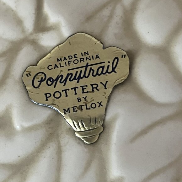 Vintage Ceramic Pottery Grapevine Metlox Poppytrail Covered Dish Handle - Picture 8 of 8